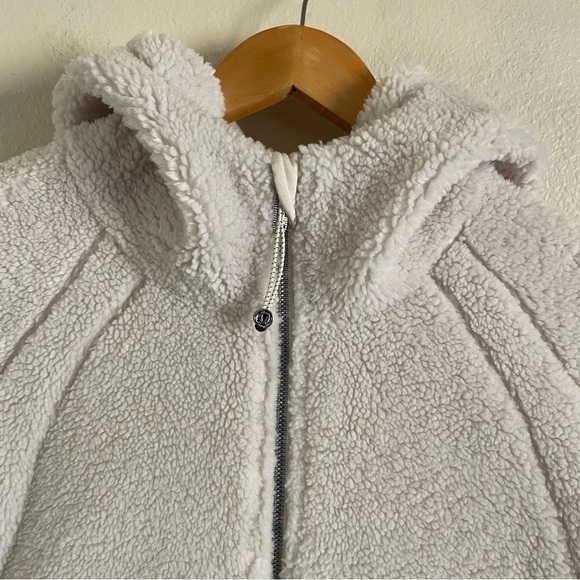 Lululemon Scuba Sherpa Half Zip Hoodie Cream Bone Size M/L - Picture 3 of 9